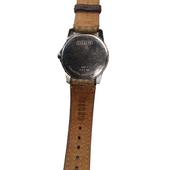 Coach Signature Leather Belt Quartz Analog Watch Genuine New Battery - Picture 6 of 6